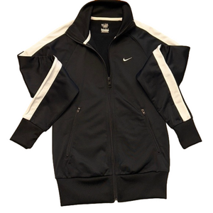 🔥 NIKE Black & White Zip-up Sport Track Jacket Youth